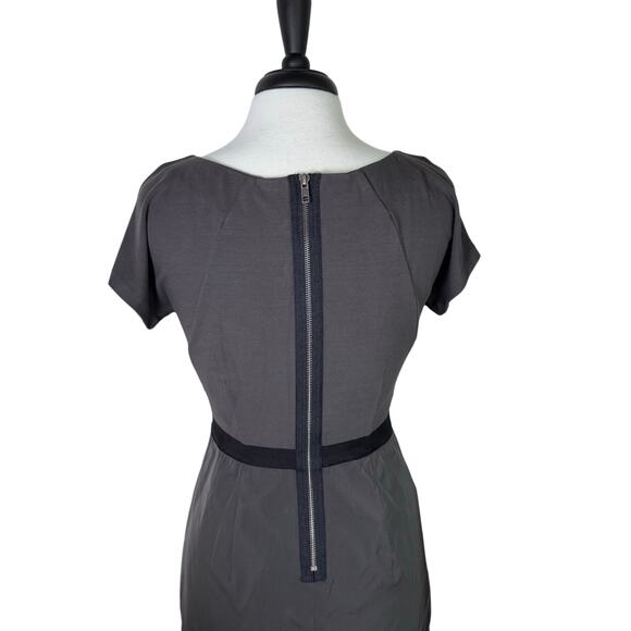 Theory Joena Mini Notorious Contrast Pockets Round Neck Sheath Dress Women's 8 - Picture 9 of 13